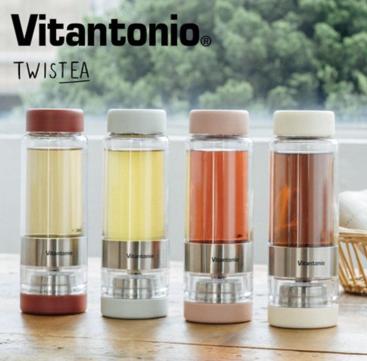 日本 Vitantonio Twistea 旋轉泡茶杯 轉轉泡茶瓶 保溫水瓶 雙層 保溫 扭扭杯 扭扭瓶