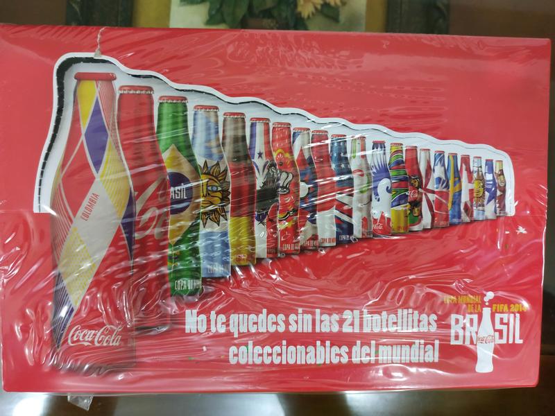 哥倫比亞可口可樂2014世界杯足球賽紀念瓶迷你瓶組