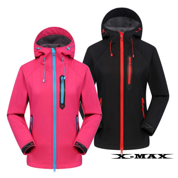 特價1088-排汗王~X-MAX~風雨外套-征服X1751女款雙層保暖潑水軟殼外套-風雨衣~情侶款~防風~防潑水~登山