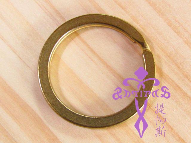 Antipas安提帕斯手工皮革--銅製扁平型鑰匙圈環32mm(黃銅色5入裝)--商品編號G030732