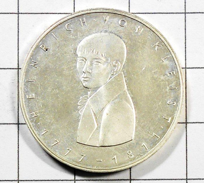 XX246 德國1977年 海因里希·馮·克萊斯特人像銀幣
