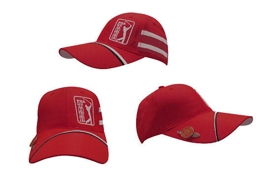 【青松高爾夫】PGA雙斜紋防潑水帽 紅PHE10134