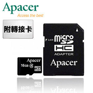 Apacer宇瞻 16GB MicroSDHC Class4 記憶卡