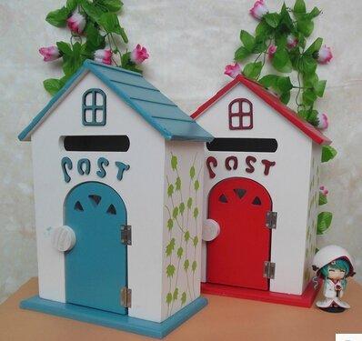 [便利小舖]  美式鄉村木屋郵箱木製品裝飾信箱壁飾意見箱子    230A