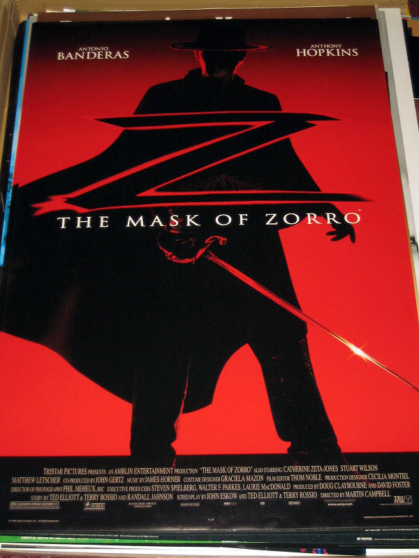 絕版【英國進口電影海報】 蒙面俠蘇洛 The Mask of Zorro (1998年)