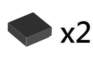 LEGO Black Flat Tile 1x1 樂高黑色 平板平滑片 兩個 307026