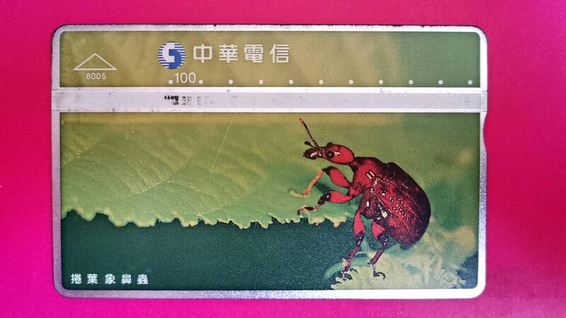 絕版，中華電信編號：8005  "捲葉象鼻蟲"磁條式光學電話卡，已無剩餘金額，僅供收藏！