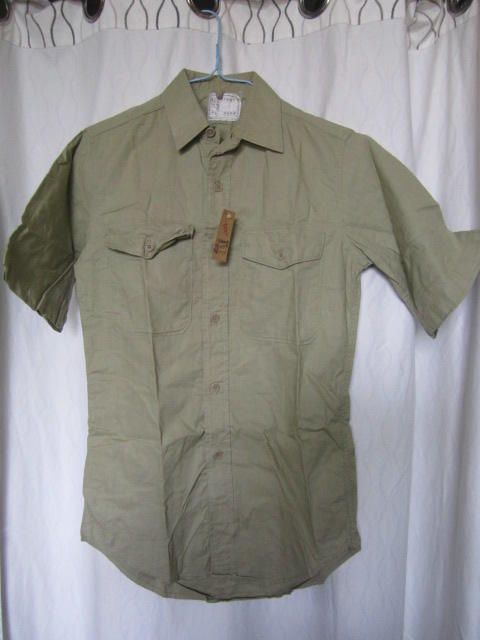 眷村-57年海軍陸戰隊陸戰黃平布膠領襯衣23號-可收藏-穿著-1904175162