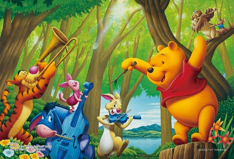 99-458 絕版迷你99片日本進口拼圖 迪士尼 Winnie the Pooh 小熊維尼 森林音樂演奏
