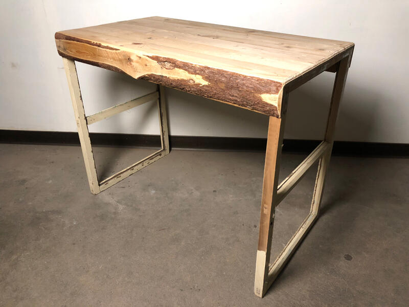 實木桌書桌餐桌拚接懷舊復古道具 深58寬99.7 高78.8cm