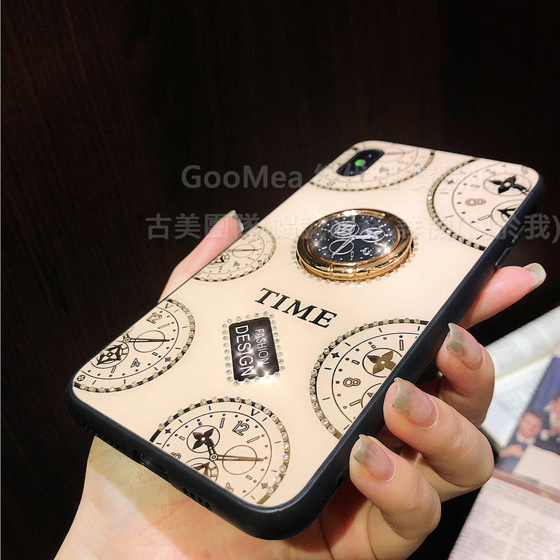 GMO 2免運 iPhone 8 7 6s 6 SE 時光系列 粉金指環支架背套手機殼手機套保護殼保護套