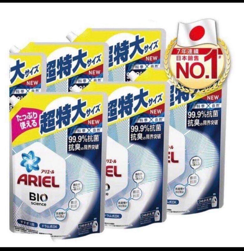 好市多 日本連續7年銷售第一 Ariel 超濃縮洗衣精 50倍 補充包 1260g/包