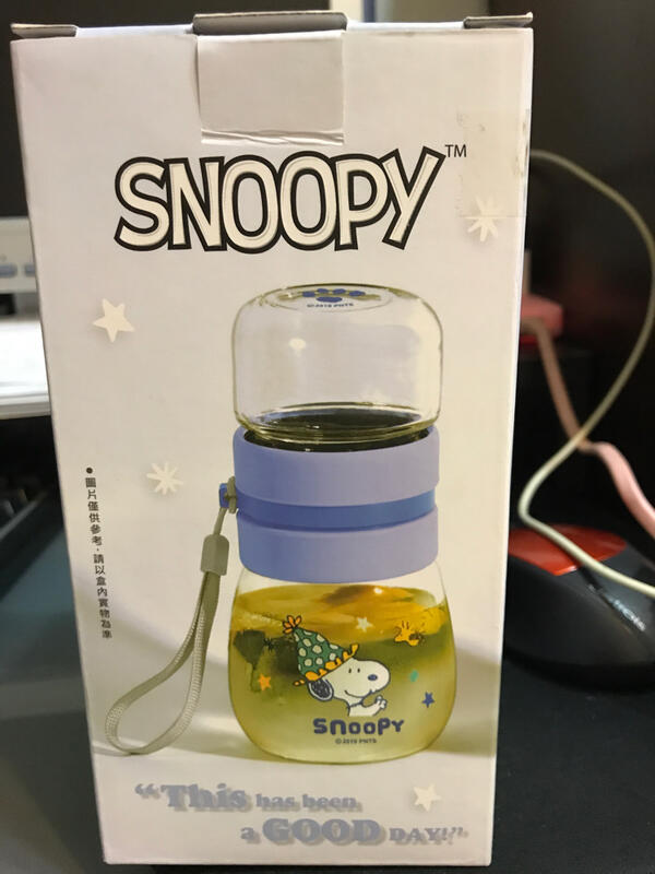 SNOOPY 史努比 小時光茶水分離泡茶瓶 玻璃瓶 泡茶  隨身 杯