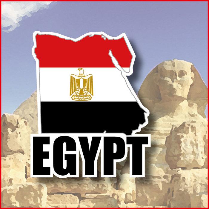 【國旗商品創意館】埃及國旗地圖抗ＵＶ、防水貼紙／Egypt／世界多國款可收集和訂製