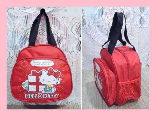 Hello Kitty 便當袋 凱蒂貓 手提餐袋 雙層餐具袋 紅色 禮物款 學生便當袋