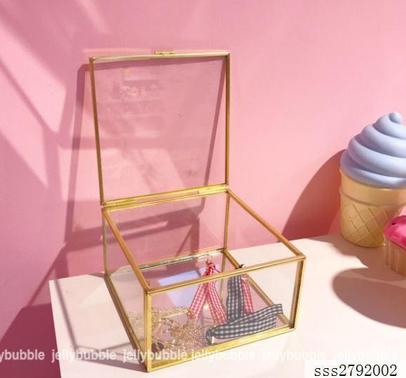 【DS】韓國首飾盒MV款精致的玻璃收納盒超美歐美外貿禮物bk