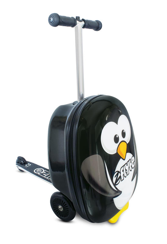 【兒童行李箱+滑板車】【英國Zinc Flyte多功能滑板車--波西企鵝】18吋行李箱 滑板車 登機箱 旅行箱 兒童玩具