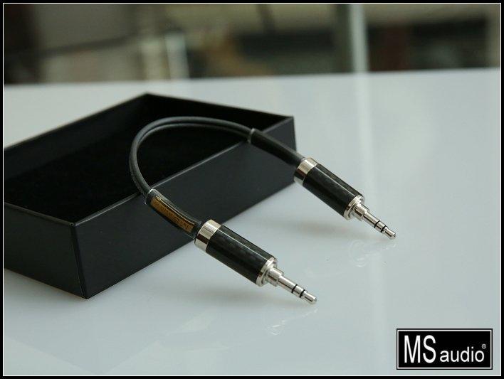 msaudio 純銀李茲結構3.5對3.5隨身版耳機升級純銀線 一米長 對錄線 SHP9500升級線