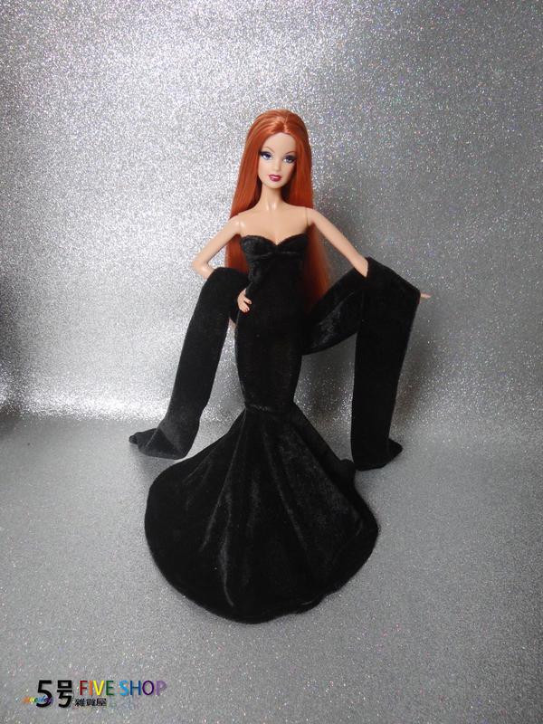 ５號雜貨屋＊(缺貨~黑)Barbie 芭比娃娃 晚禮服 魚尾禮服 套裝 服飾配件