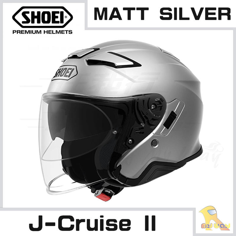 任我行騎士部品 SHOEI J-Cruise II 半罩 3/4 內墨片 藍芽直上 J cruise2 消光銀