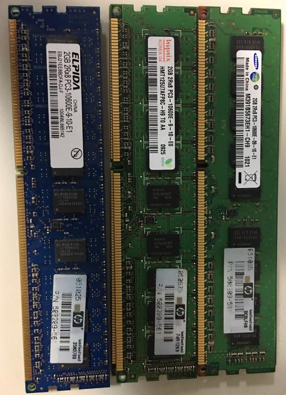 HP 2GB PC3-10600E-9-10記憶體(6支)