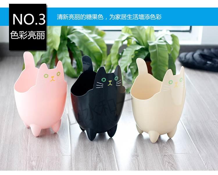 【點點夢工坊】日式小貓創意辦公小物垃圾桶 可愛 無蓋  桌上置物桶