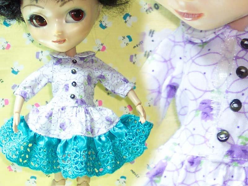 ＜夢幻模型娃娃屋 ＞小布.小佩...淡紫色花樣洋裝