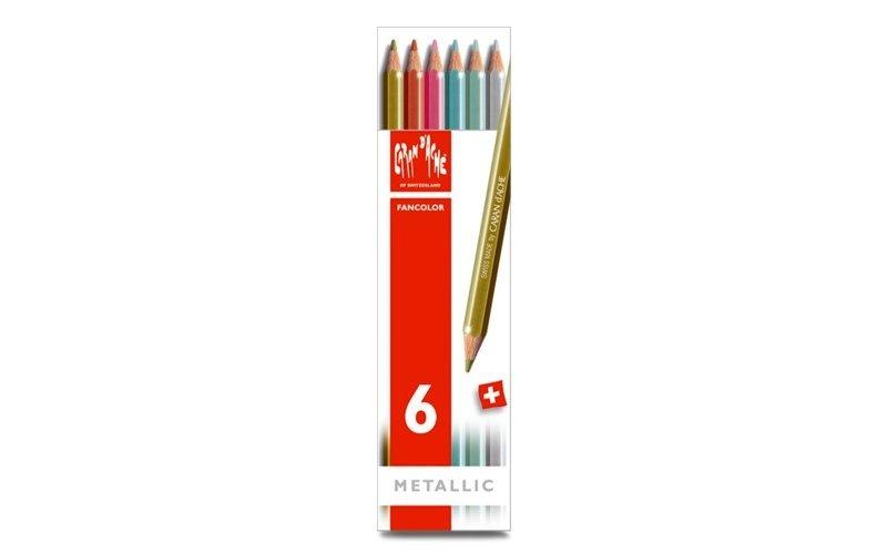 【品 · 創藝】精品美術-瑞士CARAN D'ACHE卡達 FANCOLOR 水溶性金屬色系色鉛筆組-6色