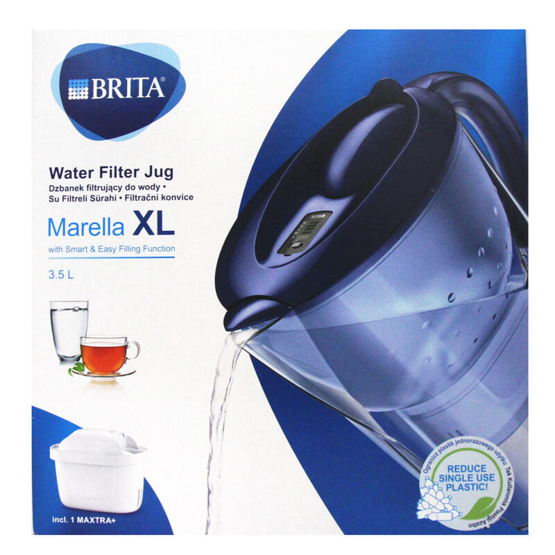 【易油網】平行輸入原裝進口BRITA Marella XL3.5L 濾水壺+濾心1個 藍色 比Costco便宜