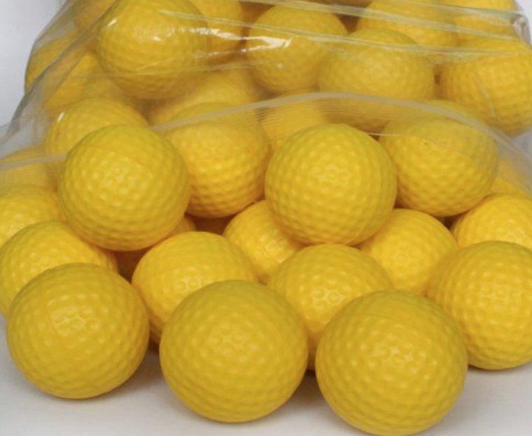大出清!!! 全新 高爾夫 室內 練習 PU球 - 黃色