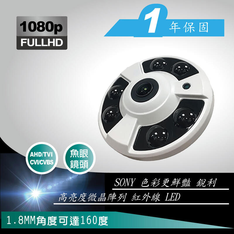 1.8MM 紅外線感應器 攝影機 AHD 1080P 低照度 星光級 SONY 291 晶片 台中監視器專賣店家