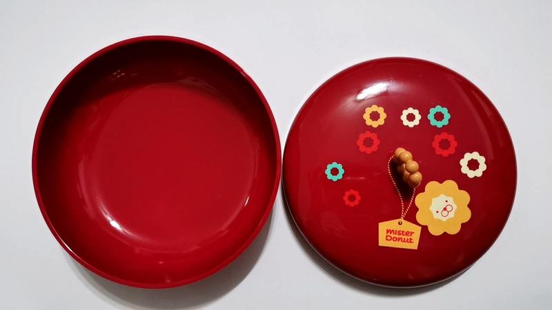絕版！Mister Donut 波堤獅紅色和風菓物盒(無內容物，可供道具、收藏使用)