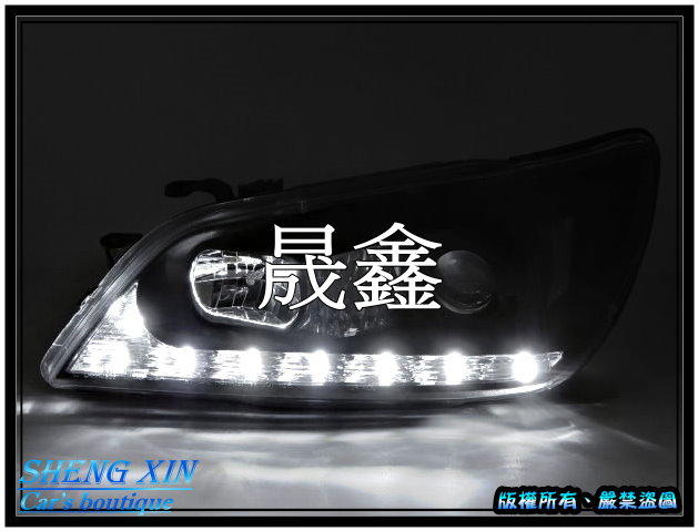 《晟鑫》全新 LEXUS IS200 01~05年 IS300 雙功能 LED燈眉  黑底 魚眼大燈 對應原廠HID