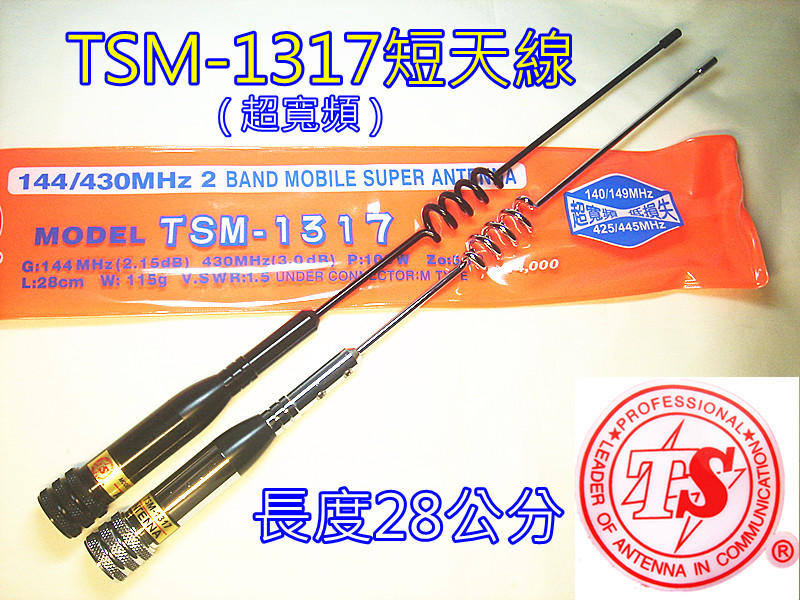 (含發票)TSM-1317車天線 / 長度28公分+3D銀線6公尺+快拆座