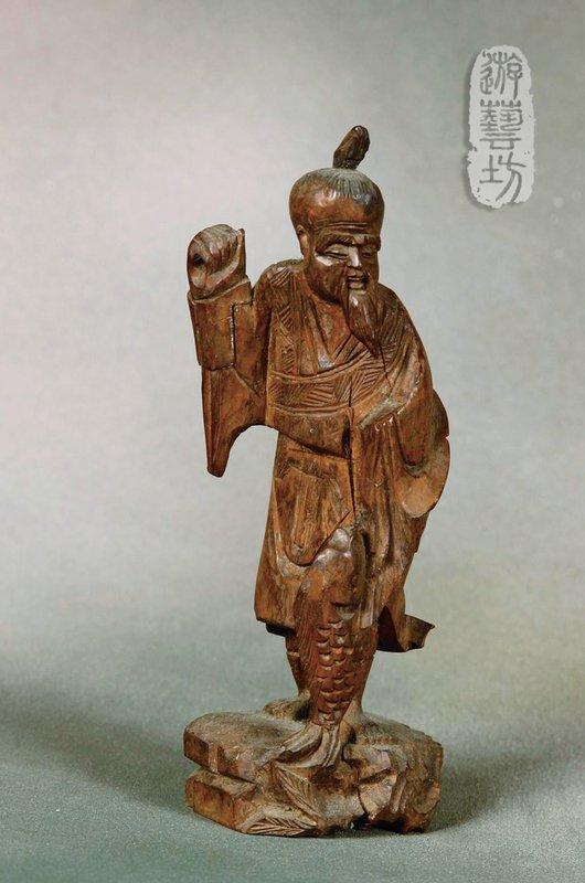 姜太公釣魚 木雕 藝術品 收藏品 降價拍賣
