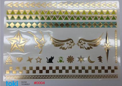 PLAY TATOO by toki  #0004  彩色、燙金、燙銀紋身貼紙 1張 台灣製造 