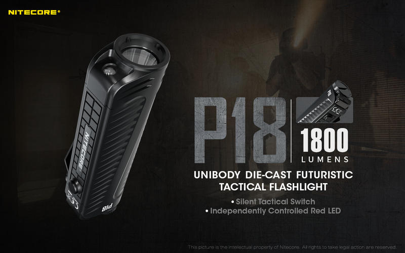新品 NITECORE P18 戰術手電筒雙光源 1800流明 暴閃LED手電筒 軍用手電筒 警用手電筒 執法