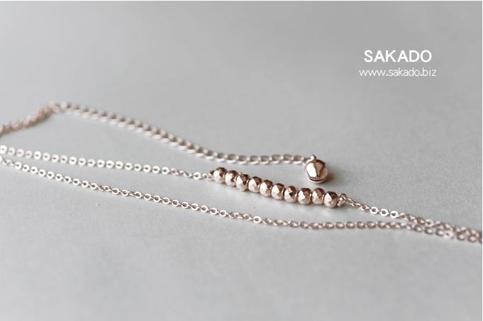 玫瑰金腳鏈-阪堂SAKADO-韓版設計師款--豆豆串