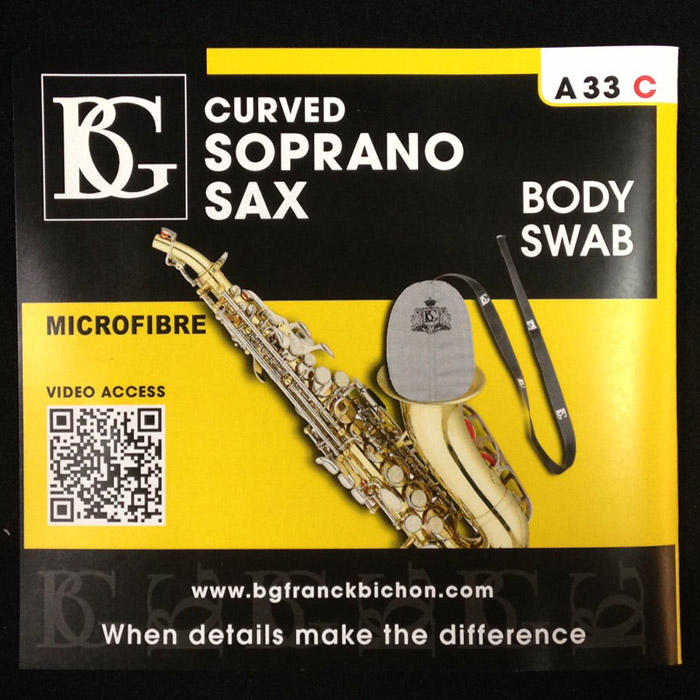 【【蘋果樂器】】No.116全新法國 BG A33C Soprano Saxophone 高音薩克斯風 通條布,口水布~