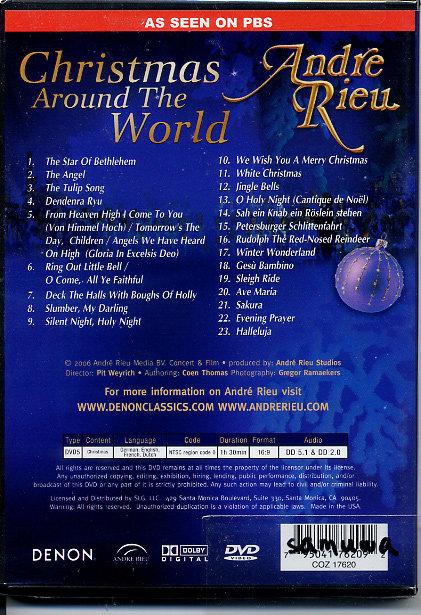 美國版全區DVD~安德烈瑞歐Andre Rieu: Christmas Around The World