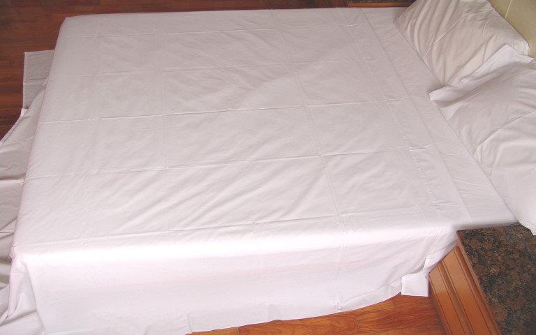 五星級飯店備品民宿備品專用超細纖維素白雙人加大床單8*9尺台灣製