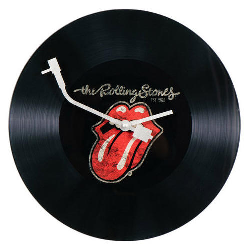 【德國Louis】滾石樂團時鐘 搖滾樂迷重金屬硬派重機騎士個性掛鐘唱盤唱片外觀居家裝飾掛飾品圓形款電子鐘50015205