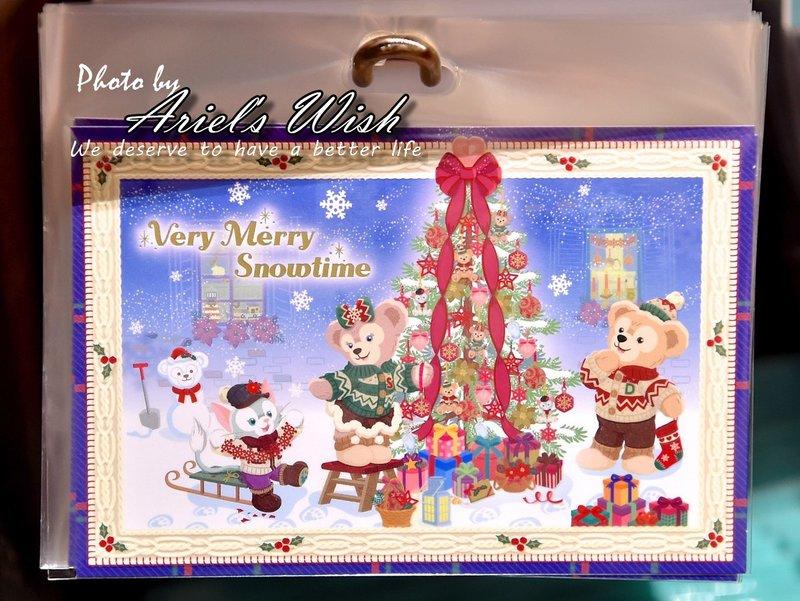 Ariel Wish日本東京迪士尼聖誕節耶誕樹Duffy達菲熊Shelliemay雪莉玫傑拉東尼明信片卡片留言版-絕版款