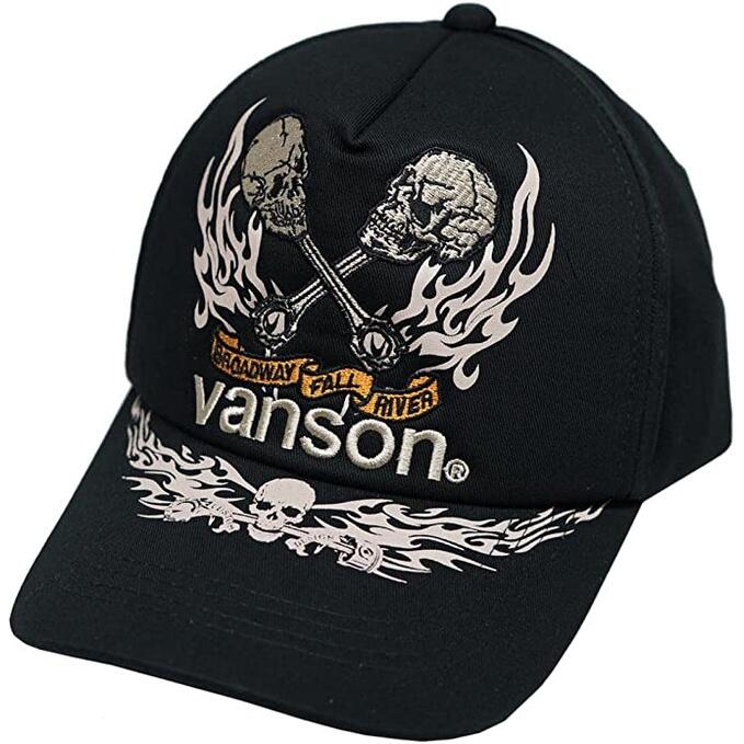 -開關倉庫-日本 VANSON 黑色通風網眼電繡卡車帽 NVCP-2206