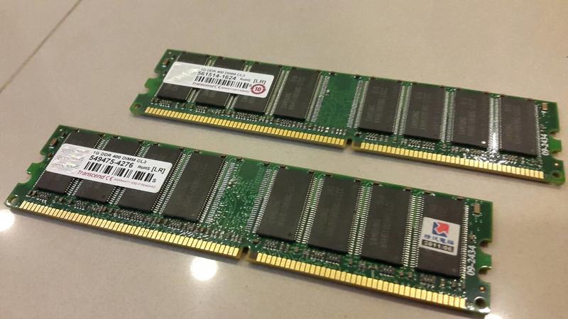 創見 Transcend DDR400 DIMM CL3 1GB 終身保固-2入