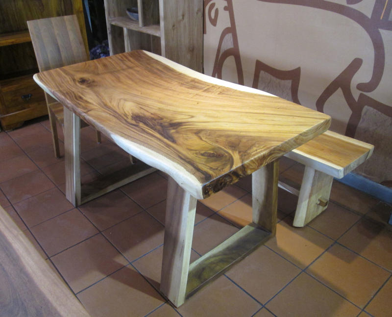 【肯萊柚木傢俱館】印尼100% 雨豆木 桌面整塊 全實木 耐重 餐桌 書桌 工作桌 民宿 店面 實用美觀