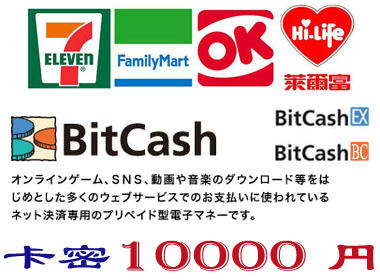 10分鐘發卡密 超商現貨日本 Bitcash Card 10000 點 日元 DMM卡 艦隊收藏