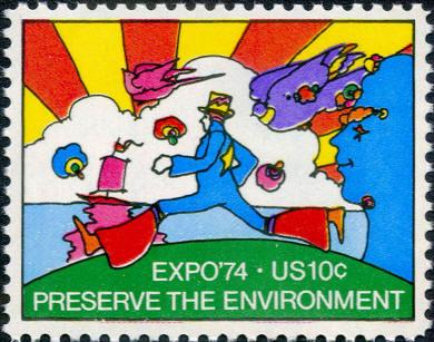 1974 美國 世界博覽會紀念郵票sc#1527 現標現得 環保