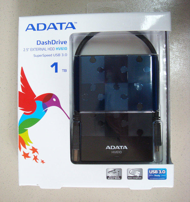 全新 黑/白【ADATA 威剛】HV610 1.0TB USB3.0(2.5吋 1TB外接式行動硬碟)雙色拼接 備份 加密 隨身硬碟 黑色拼圖500G 2TB可參考
