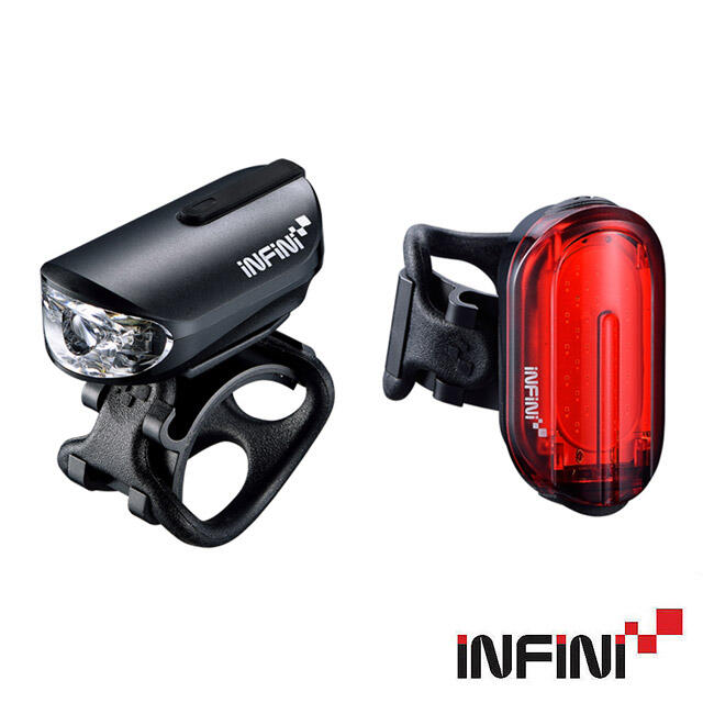 《INFINI》100流明 USB 充電燈組 I-210P + I-210R 車燈 環島 自行車 前後燈組 輕量化